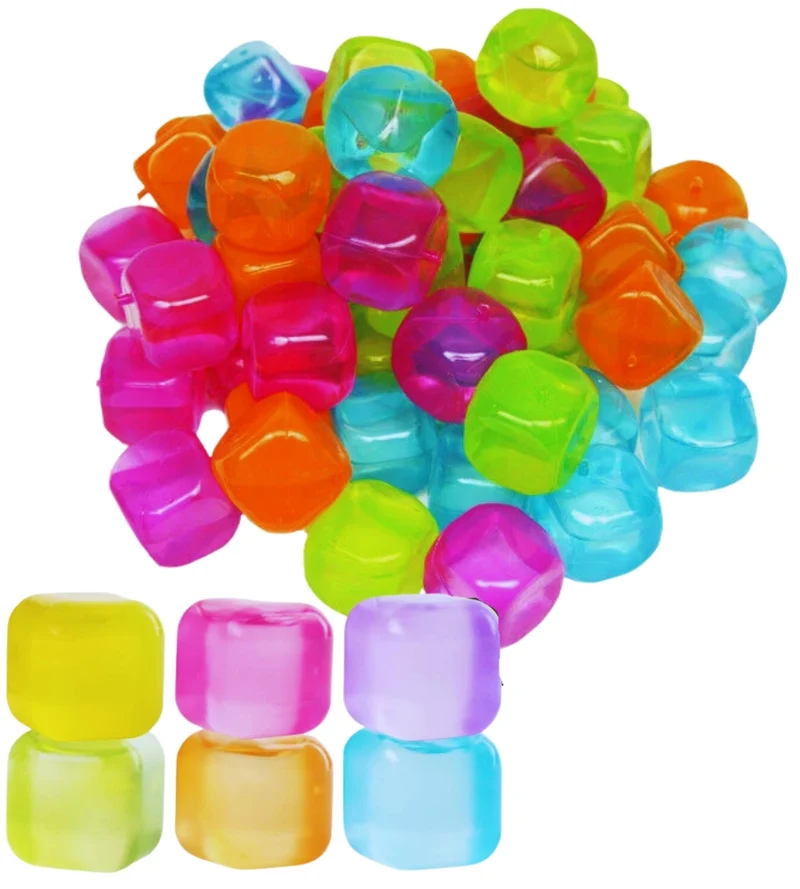 Set 36 Cubetti di Ghiaccio Riutilizzabili Colorati Atossici Per Bevande Cocktail