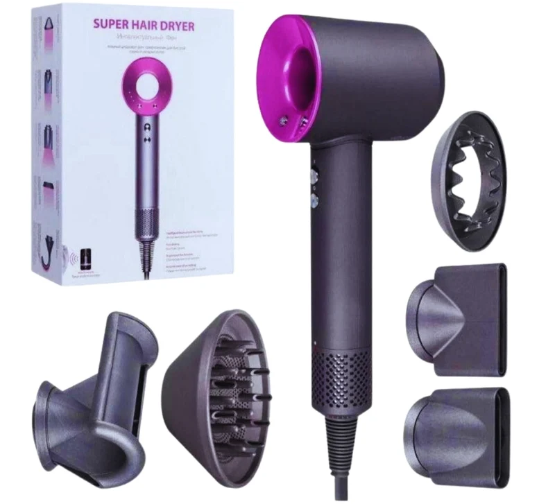 Asciugacapelli Professionale Super sonic PRO X Con 5 Accessori 1800w 5 in 1