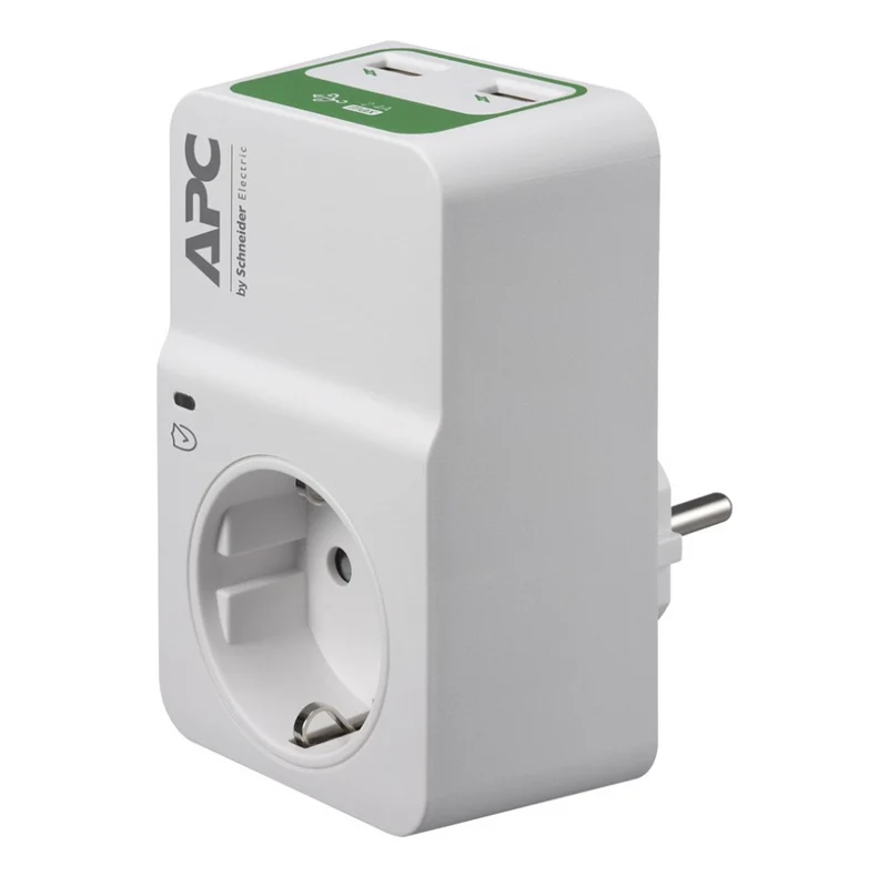 APC Tussenstekker met overspanningsbeveiliging 3680W 1x stopcontact + 2x USB