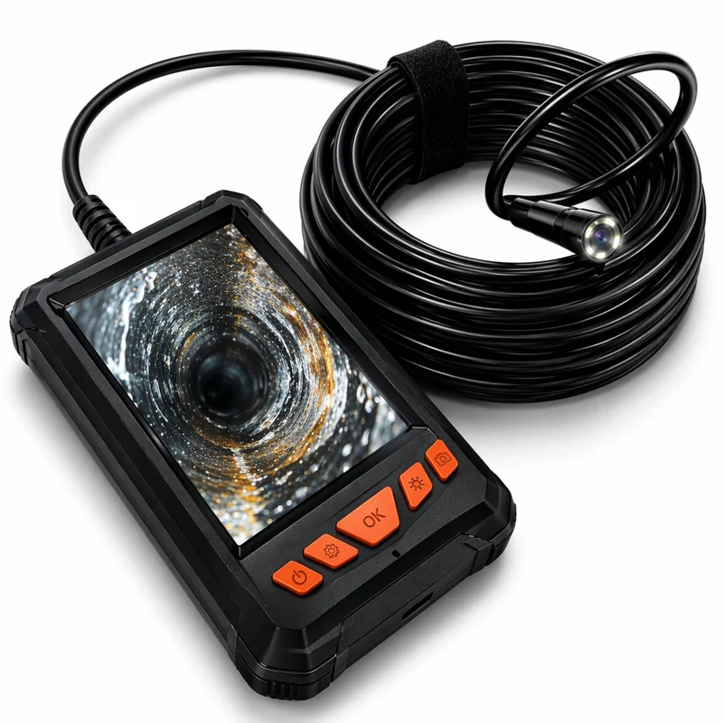 Endoscopio 5m Cavo 1080P HD Telecamera Ispezione Display 4,3" LCD IP67 LED