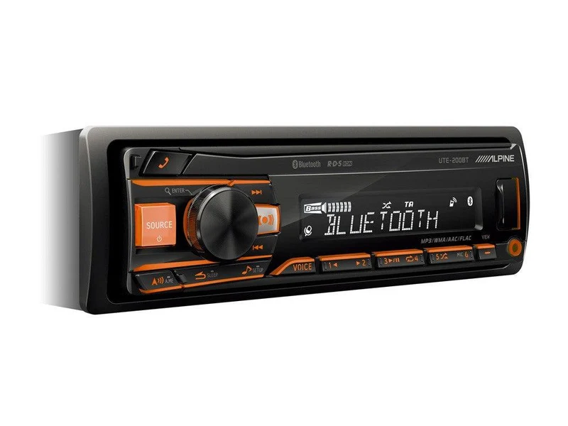 Alpine UTE-200BT Autoradio 1 Din USB/AUX FLAC MP3/WMA/AAC Bluetooth Compatibilità Android e iOS