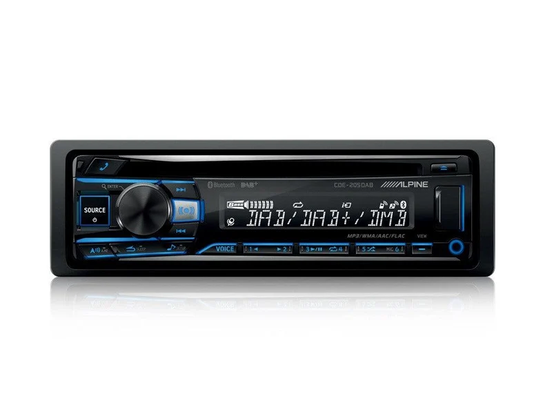 Alpine CDE-205DAB+ANT Autoradio 1 Din con CD, USB, Radio DAB+ e Bluetooth + Antenna kae-242 inclusa
