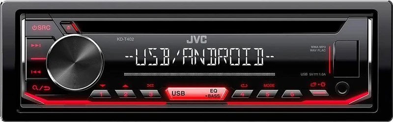 JVC KD-T402 Autoradio 1 DIN USB, AUX, unità CD Android Music Control