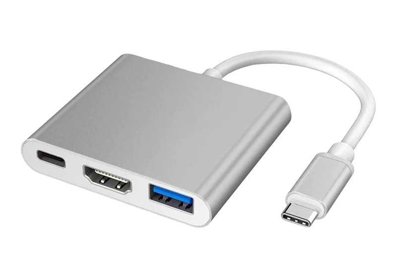 Adattatore 3 in 1 HUB USB Type C Ingresso HDMI Full HD USB 3.0 USB Type C Slim