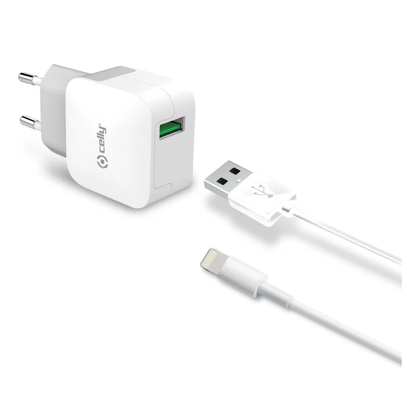 Celly Wall Charger met Lightning kabel voor iPhone en iPad