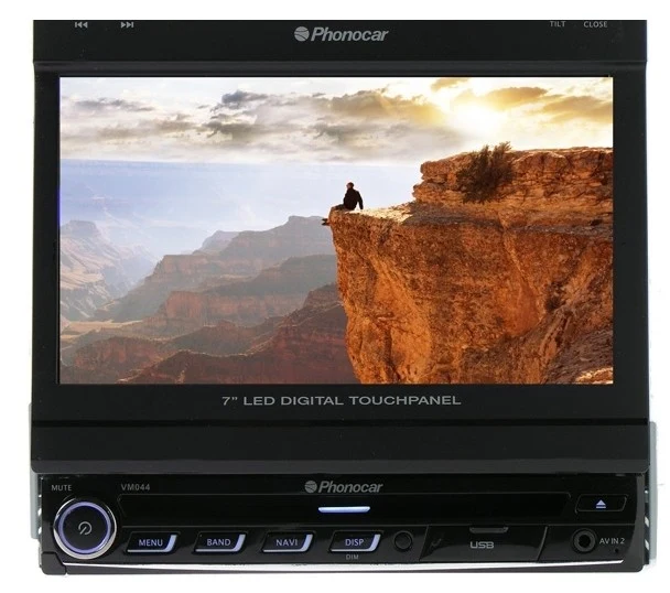 Phonocar VM044 Media station 1 DIN pannello led digitale motorizzato 7" Bluetooth GPS