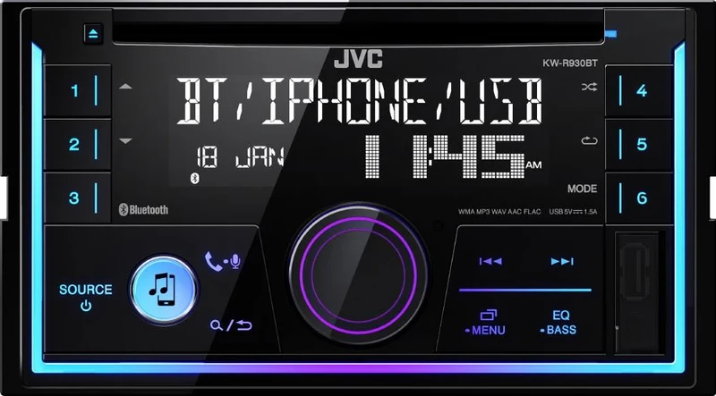JVC KW-R930BT autoradio 2 DIN con Spotify Bluetooth, USB, Aux-in frontale