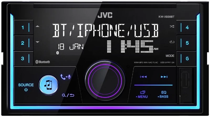 JVC KW-X830BT autoradio2 DIN con Bluetooth, front-USB, Aux-in frontale, Spotify