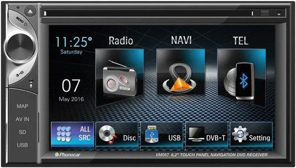 Phonocar VM057 Media Station 2 Din 6,2'' CD-DVD-USB-SD Bluetooth GPS con mappe opzionali