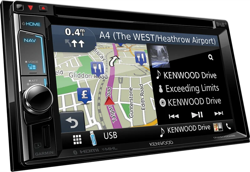 Kenwood DNX5170DABS Autoradio 7.0" WVGA, SPECIFICO per VW, Skoda & Seat con Navigation System e radio DAB tuner
