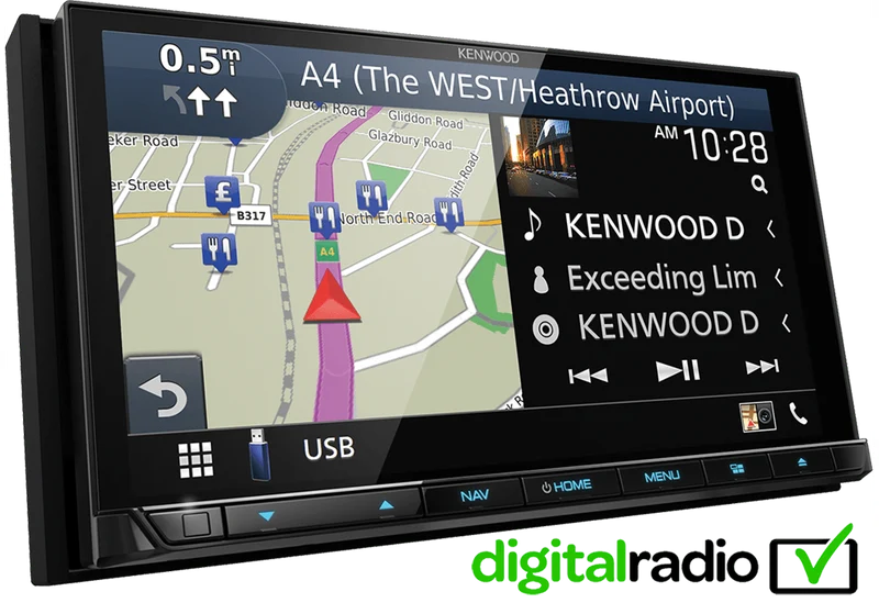 Kenwood DNX9180DABS autoradio 2 DIN con GPS Apple Carplay, Android Auto, Bluetooth e DAB+