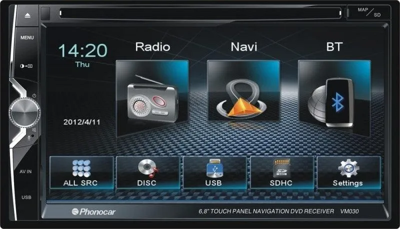 PHONOCAR VM030M Media Station 2 DIN con Bluetooth e GPS + MAPPE ITALIA