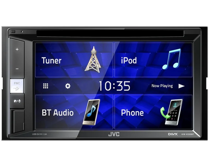JVC KW-V250BT autoradio 2 DIN media station DVD/CD/USB Receiver 6.2" WVGA e Bluetooth