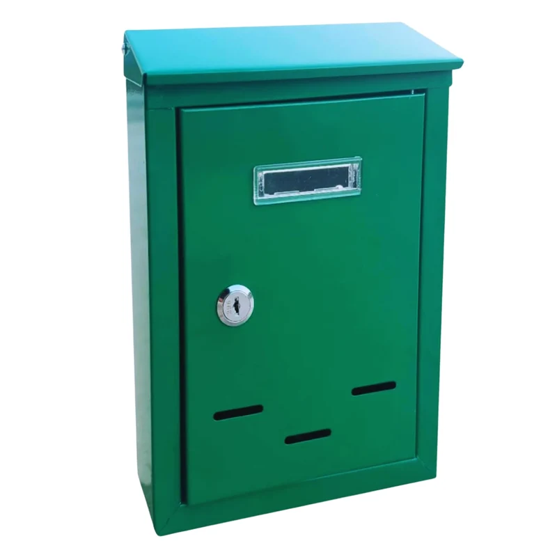 Cassetta Postale Verde Serratura 2 Chiavi 19x27cm Portalettere Esterno Targhetta