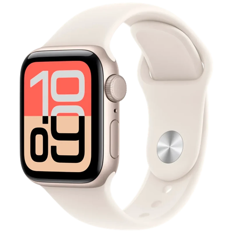 Apple Watch SE 3 40mm Goud (Beige Rubberen Band S/M)