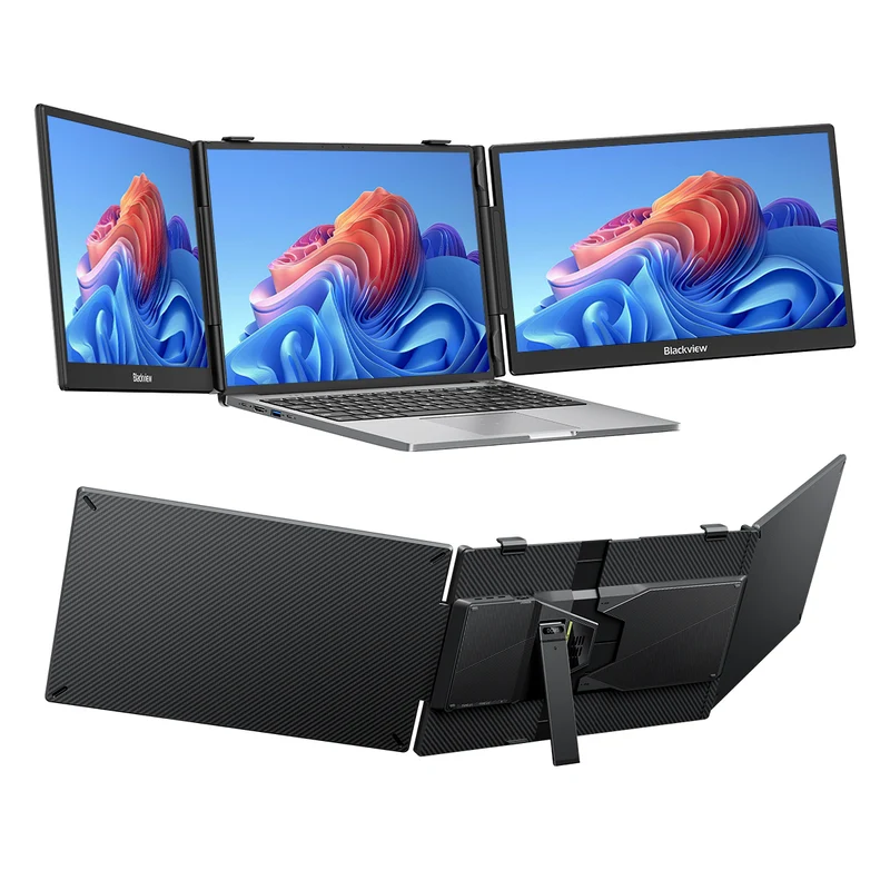 Blackview DCM5 – Doppio Monitor Portatile 14" Full HD | Estensione Schermo USB-C con Altoparlanti Integrati